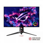 Asus ROG Swift OLED PG32UCDP gaming monitor ― 32-inch (31.5 inch viewable) WOLED panel, dual mode (4K 240Hz or FHD 480Hz), 0.03 ms (GTG), G-SYNC&reg; compatibility, custom heatsink, ASUS OLED Care, AI Assistant, VESA DisplayHDR&trade; 400 True Black, uniform b ...