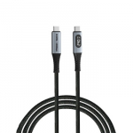 Verbatim 31849 Sync and Charge Kabelis USB-C į USB-C 240W 40Gbps 120cm, Power Display, Pilka/Juoda