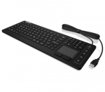 IcyBox KeySonic keyboard waterproof, touchpad, USB, industrial IP68, Black