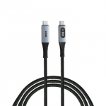 Verbatim 31848 Sync and Charge Kabelis USB-C į USB-C 100W 480Mbps 120cm, Power Display, Pilka/Juoda