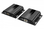 DIGITUS HDMI IP Extender Set 4K/60Hz 120/200 m PoE One-to-Many CAT Black