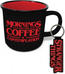 Stranger Things Coffee and Contemplation puodelio ir raktų pakabuko dovanų rinkinys