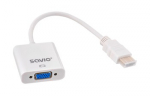 SAVIO HDMI (M) &ndash; VGA (F) ADAPTERIS BALTAS CL-201