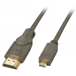 HDMI Laidas - LINDY Didelės Spartos Micro HDMI į HDMI, 4K, 0,5 m, Pilkas