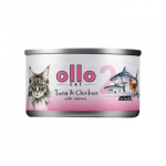 OLLO Cat nr 2 Tuna and Chicken with salmon in broth - &scaron;lapias kačių maistas - 70g
