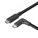 USB kabelis - LINDY USB 3.2 Type C Laidas, M/M, 90&deg; Kampas, 10Gbps, 60W PD, 0.5 m, Juodas
