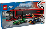 LEGO CITY 60445 F1 - Sunkvežimis su RB20 ir AMR24 F1 automobiliais