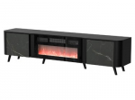 Cama RTV spintelė Volare 200 x 39 x 49 cm juoda/san sebastianas + židinys