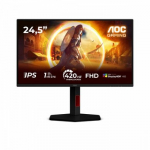 AOC 25G4KUR 420Hz (OC) LED GAMING monitorius su IPS technologija | 24.5 colių | FULL HD (1920x1080, 16:9, 90ppi) | Reakcijos laikas: 0.3ms (MPRT) | 178&deg;/178&deg; | Jungtys: DisplayPort, HDMI, USB 3.0, 3.5mm | Pakreipiamas, reguliuojamo auk&scaron;čio, sukamas i ...