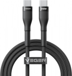 Veger Kabelis USB-C to USB-C PD 48V 5A 240W CC03 1.5m, Juoda