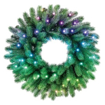 &bdquo;Twinkly&ldquo; i&scaron; anksto ap&scaron;viestas vainikas 50 RGB LED Žalias laidas Ki&scaron;tukas C tipo