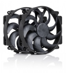NF-A14x25r G2 PWM Sx2-PP chromax.black - dvigubas ventiliatorių rinkinys, juodas