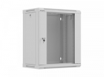 Rack cabinet wall-mounted 19 inches 12U 540x350 grey glass door (flat pack)