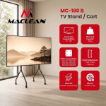 &bdquo;Maclean&ldquo; TV stovas / vežimėlis su ratukais, 37&ndash;80 colių, maks. apkrova 50 kg, maks. VESA 600 &times; 400, juodas, MC-180 B