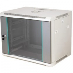 Q-LANTEC 19" 18U sieninė spinta 600x450, stiklinės durys, pilka