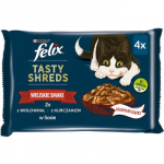 FELIX Tasty Shreds su jautiena ir vi&scaron;tiena - 4x 80g