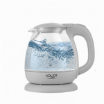 Adler | Kettle | AD 1283G | Standard | 1100 W | 1 L | Plastic/Glass | 360&deg; rotational base | Grey