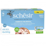 SCHESIR Tunas su jūros e&scaron;eriais želė - &scaron;lapias kačių maistas - 6x50g