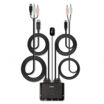 KVM Jungiklis - LINDY 2 Prievadų DisplayPort 1.2 ir USB Type C KVM Jungiklis, 3840x2160@60Hz, Juodas
