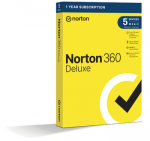 Norton 360 Deluxe antivirusinės programos nauja elektroninė (ESD) licencija 1 metams 1 vartotojui (5 įrenginiams)