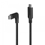 USB kabelis - LINDY USB 3.2 Type C Laidas, M/M, 90&deg; De&scaron;inysis Kampas, 10Gbps, 60W PD, 1.5 m, Juodas