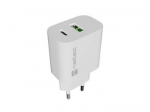 SIENINIS ĮKROVIKLIS NATEC RIBERA 1X USB-A + 1X USB-C 20W BALTAS
