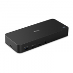 Ne&scaron;iojamojo Kompiuterio Dokavimo Stotis - LINDY Plugable DST-Pro Universal 3x4K USB-C/Type A 100W, Juoda