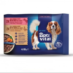 OPTIVITAL Tasty shreds with beef and duck in gravy - drėgnas ėdalas &scaron;unims - 4x85g