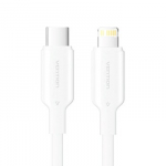 USB-C į Lightning kabelis 3A 480Mbps 1m BALTA