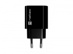 SIENINIS ĮKROVIKLIS NATEC RIBERA 1X USB-A + 1X USB-C 20W JUODAS