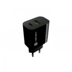 NATEC USB charger Ribera 1X USB-A + 1X USB-C 20W black