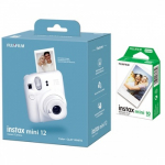 Momentinis fotoaparatas instax mini 12 CLAY WHITE+instax mini glossy (10pl)