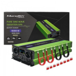 QOLTEC 51945 Pure Sine Wave Inverter Monolith / battery charger / UPS / 6000W / 3000W / 12V to 230V / LCD
