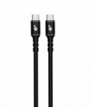 Cable USB C - USB C 3 m black silicon 2.0