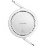 Baseus Free2Pull - 20 W USB-C į Lightning i&scaron;traukiamas kabelis, 1 m (baltas)