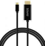 SAVIO CL-190 USB-C į HDMI kabelis, 30Hz, 1m, plastikas