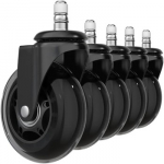 DXRACER Rollerblade 3" guminiai ratukai kėdėms (juodi)|(5 vnt.)