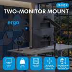 &bdquo;Ergo Office&ldquo; laikiklis / pakaba dviem monitoriams, dujinė spyruoklė, 17&ndash;32 coliai, 1&ndash;10 kg, matinė juoda, ER-692 B