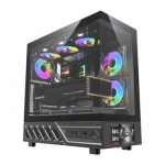 Kompiuterio korpusas - darkFlash DS950V Midi Tower ATX/ITX, 6 ventiliatoriai, IPS ekranas, juoda