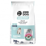 JOHN DOG Good Form Junior Pork with beef - sausas maistas &scaron;unims - 3kg
