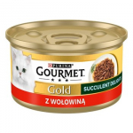 PURINA Gourmet Gold Succulent Delights Beef - drėgno kačių ėdalo - 85g