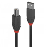 USB Kabelis - LINDY Anthra Line USB 2.0 Type A į B M/F Laidas, 480Mbps, 0.5 m, Juodas