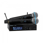 Shure SLXD24D+E/B58-G65 - dviguba skaitmeninė belaidžio ry&scaron;io sistema su dviem siųstuvais/rankiniais mikrofonais (470 - 606 MHz)