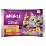 WHISKAS Tasty Mix Chicken and Vegetable, Lamb and Turkey - drėgno kačių ėdalo - 4 x 85g