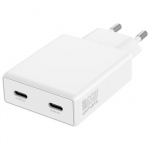 Charger PDPlug Dual 65W GaN 2xUSB-C white