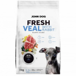 JOHN DOG Fresh Junior Small breeds Veal with rabbit - sausas maistas &scaron;unims - 3kg