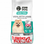JOHN DOG Good Form Adult Mini Veal with lamb - sausas maistas &scaron;unims - 12 kg