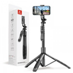 Aluminium selfie stick Bluetooth tripod black