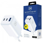 Charger GaN 65W QC4+ 1xUSB-A 2xUSB-C white
