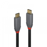 USB Kabelis - LINDY Anthra Line USB 3.2 Type C į C Laidas M/M, 20Gbps, 100W PD, 1 m, Juodas